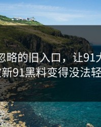 一度被忽略的旧入口，让91大事件近日这波新91黑料变得没法轻轻带过
