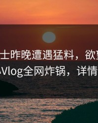 业内人士昨晚遭遇猛料，欲望升腾，糖心Vlog全网炸锅，详情曝光