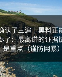 我反复确认了三遍｜黑料正能量往期被带节奏了：最离谱的证据链，这才是重点（谨防网暴）