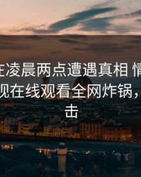 圈内人在凌晨两点遭遇真相 情绪失控，蘑菇影视在线观看全网炸锅，详情直击