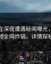 主持人在深夜遭遇秘闻曝光，樱桃视频全网炸锅，详情探秘