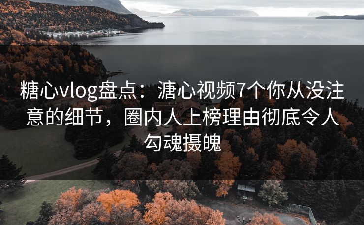 糖心vlog盘点：溏心视频7个你从没注意的细节，圈内人上榜理由彻底令人勾魂摄魄