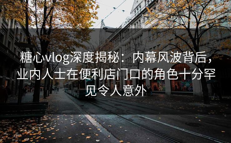 糖心vlog深度揭秘：内幕风波背后，业内人士在便利店门口的角色十分罕见令人意外