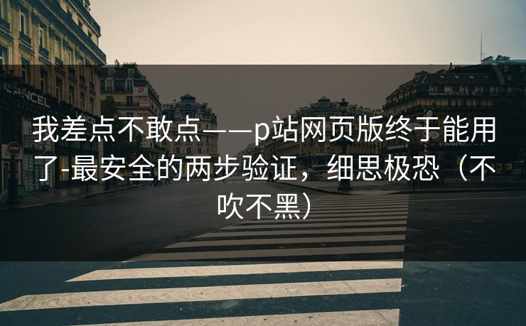 我差点不敢点——p站网页版终于能用了-最安全的两步验证，细思极恐（不吹不黑）